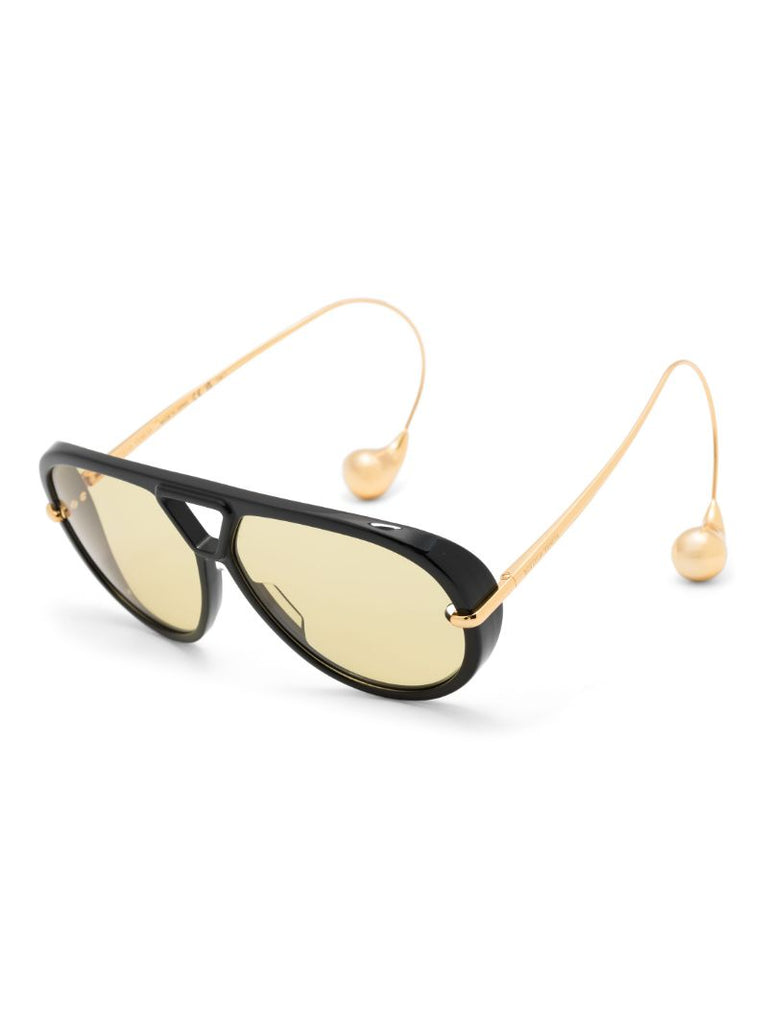 Black Drops Pilot-frame Sunglasses