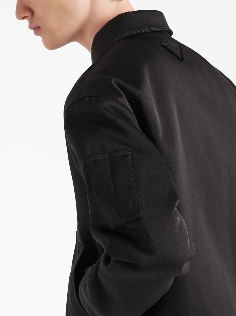 Black Triangle Logo Shirt Jacket