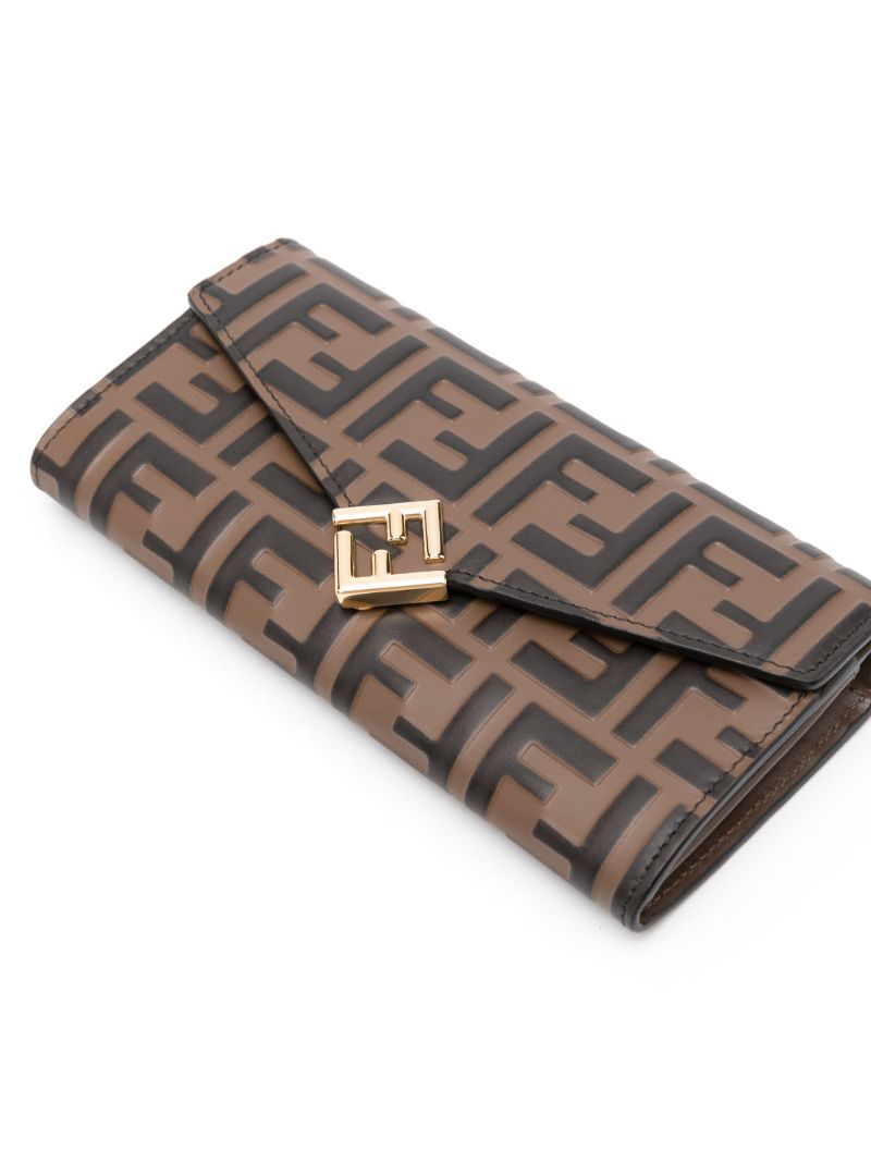 Brown Ff Diamonds Leather Wallet-on-chain