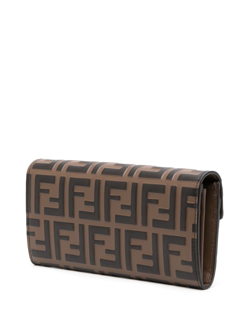 Brown Ff Diamonds Leather Wallet-on-chain