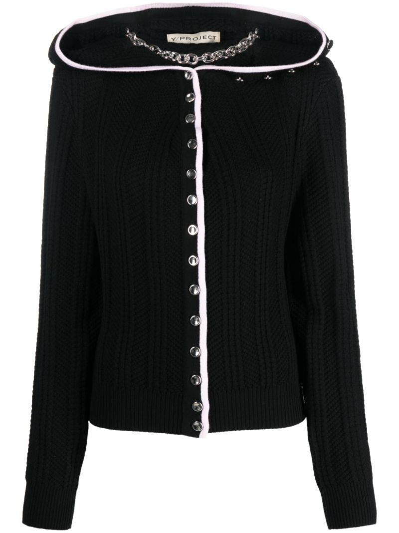 Black Evergreen Merino Wool Cardigan