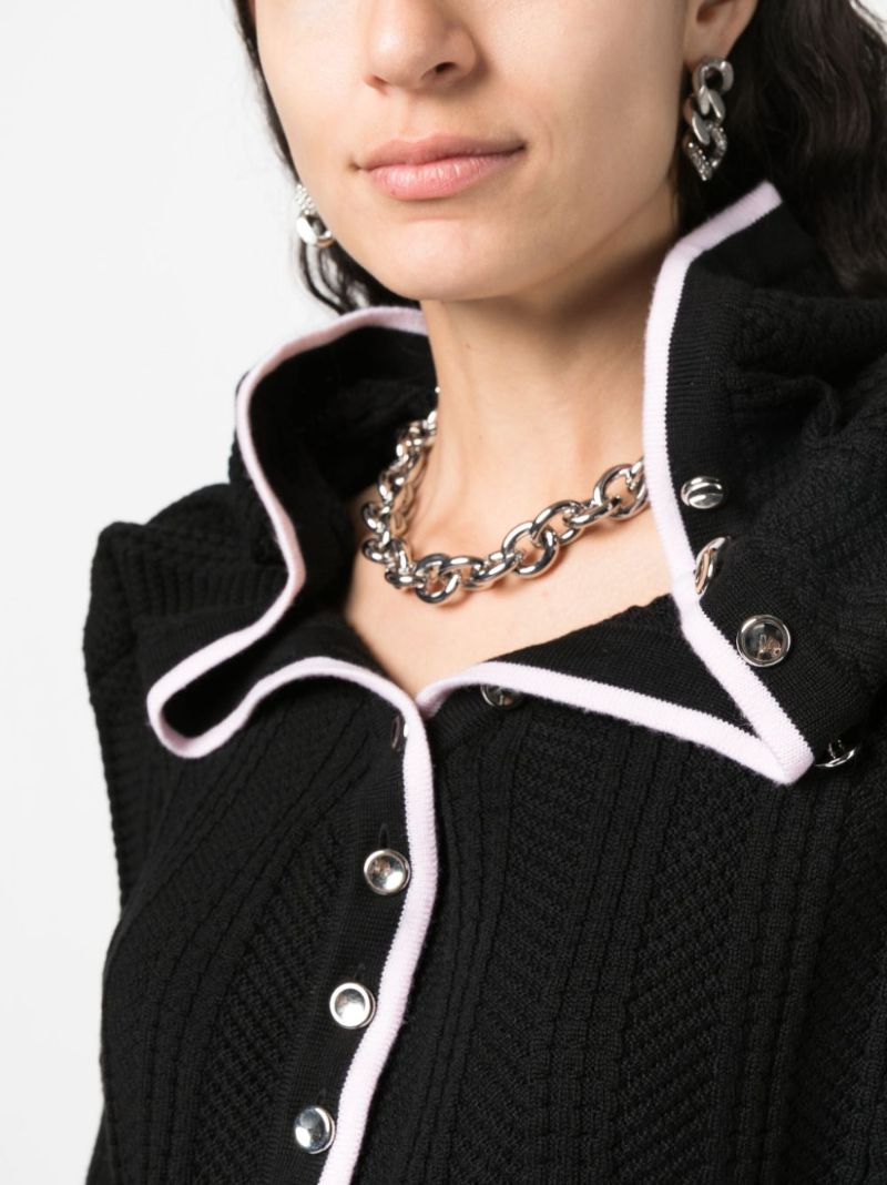 Black Evergreen Merino Wool Cardigan