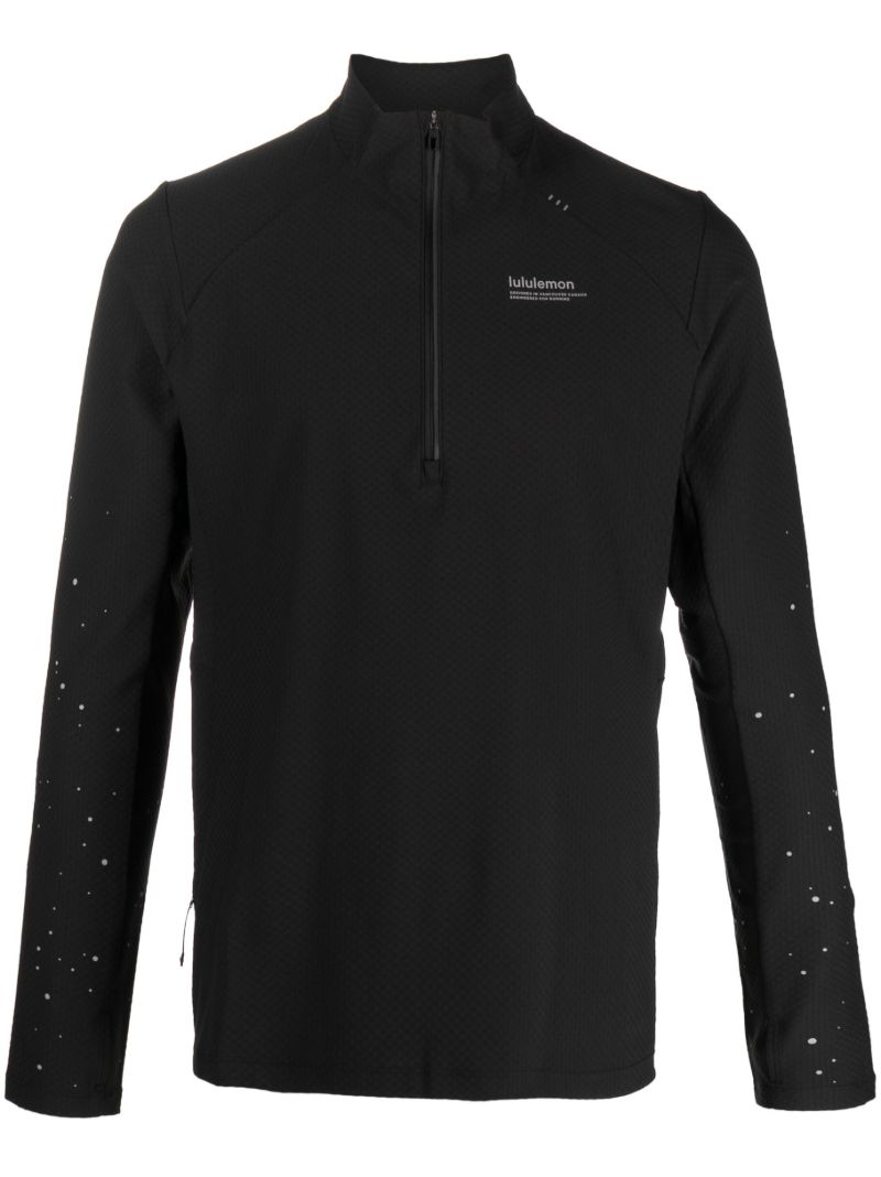 Black Half-zip Logo-print Sweatshirt