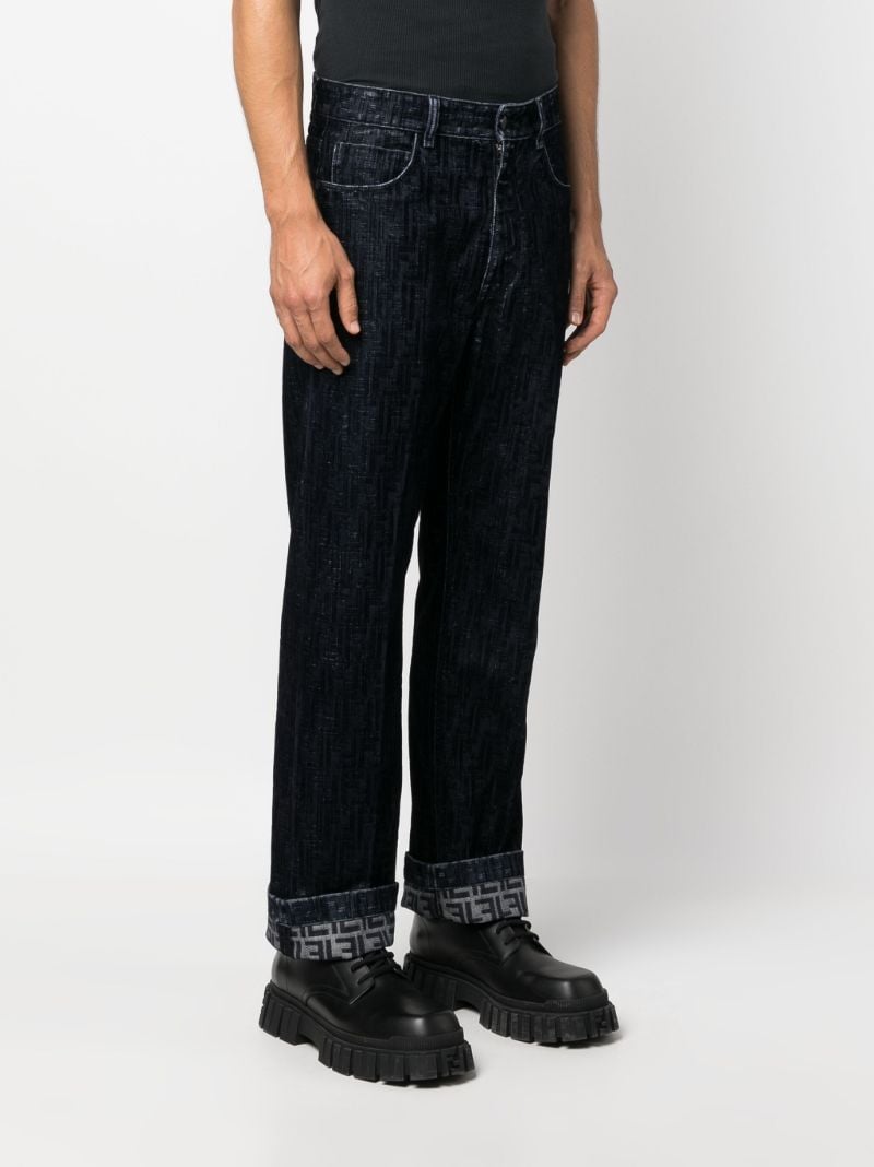 Blue Ff-motif Blocked Jeans