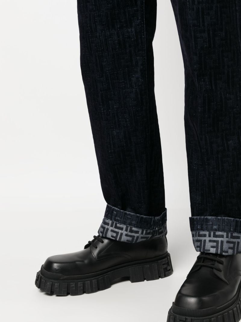 Blue Ff-motif Blocked Jeans