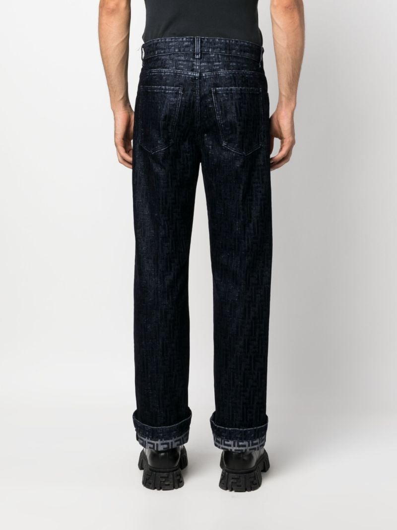 Blue Ff-motif Blocked Jeans