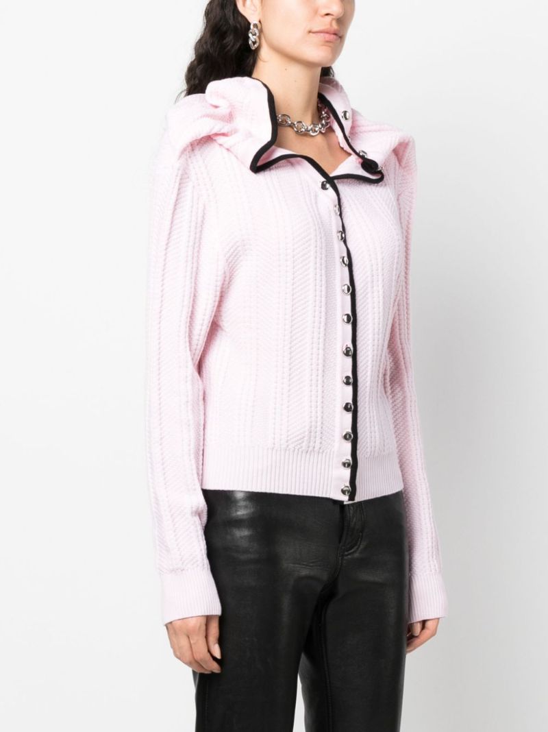 Pink Evergreen Merino Wool Cardigan