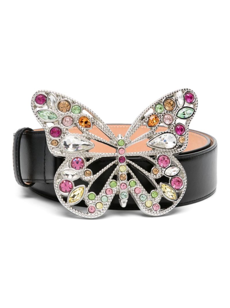 Black Butterfly Leather Belt