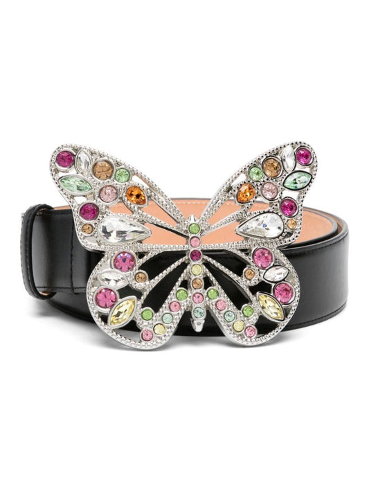 Black Butterfly Leather Belt