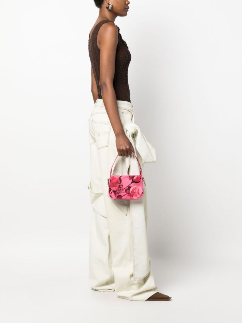 Pink Leather Top Handle Bag