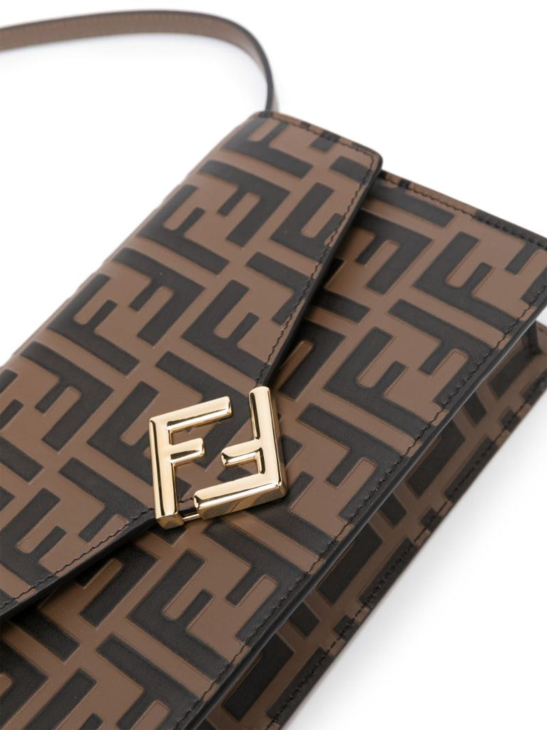 Brown Ff Diamonds Chain Wallet