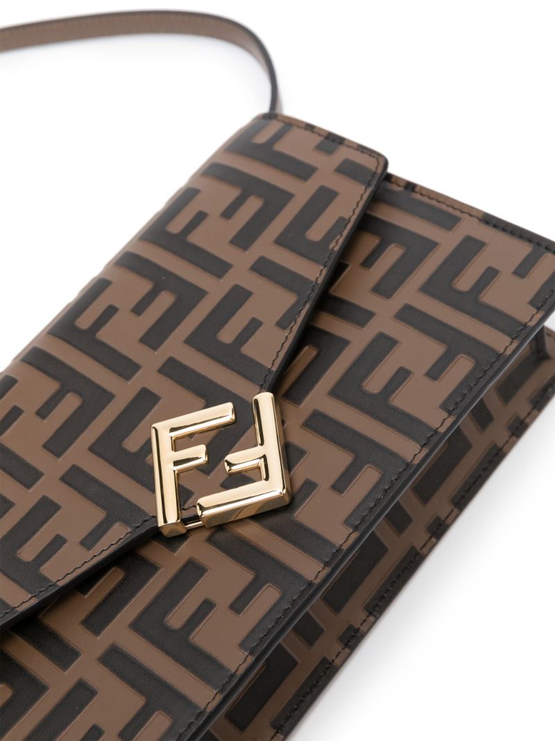 Brown Ff Diamonds Chain Wallet
