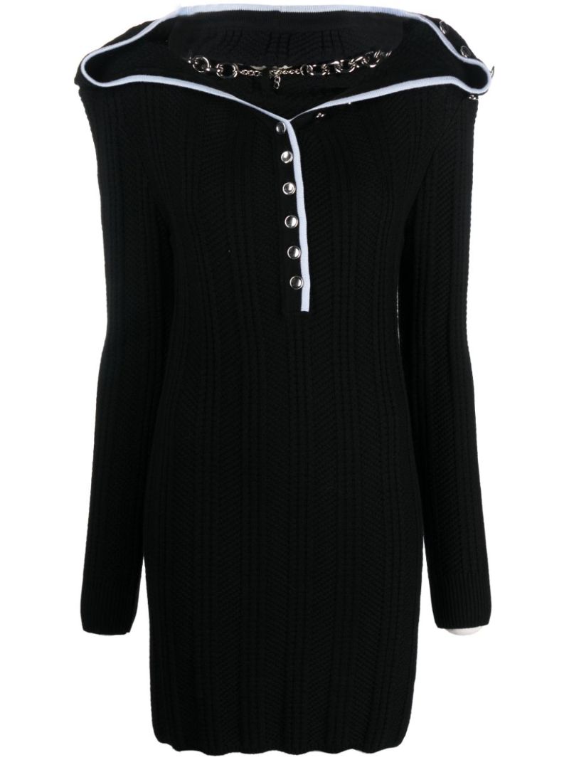 Pink Evergreen Merino Wool Mini Dress