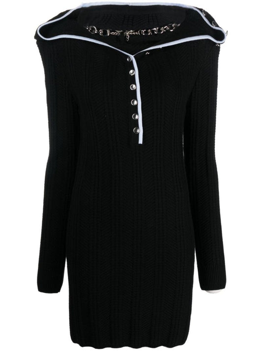 Pink Evergreen Merino Wool Mini Dress