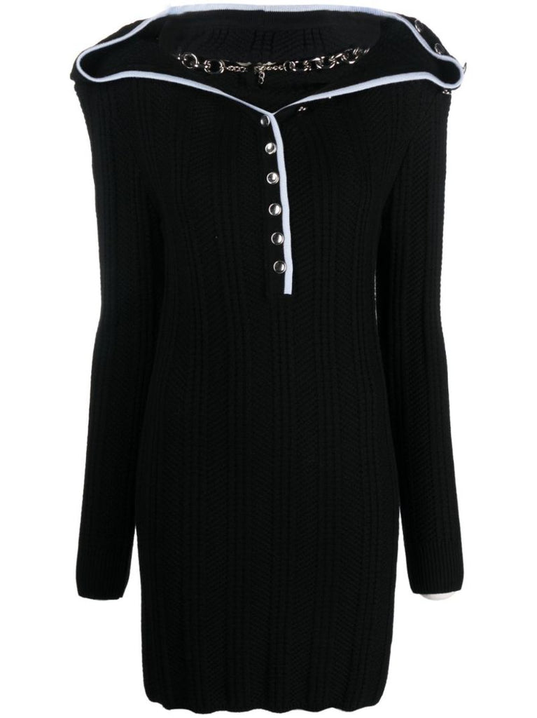 Pink Evergreen Merino Wool Mini Dress