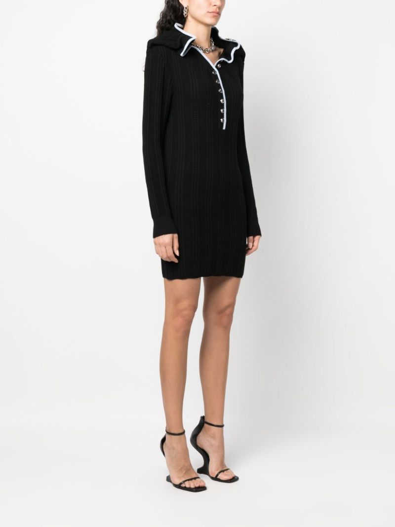 Pink Evergreen Merino Wool Mini Dress