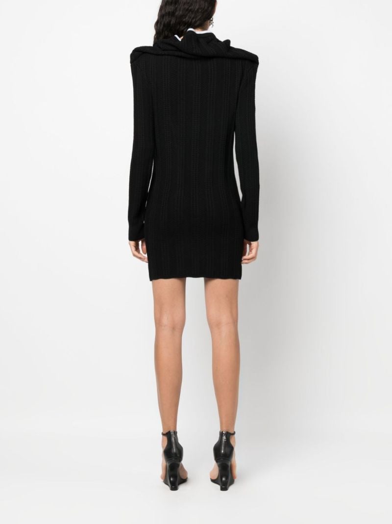 Pink Evergreen Merino Wool Mini Dress