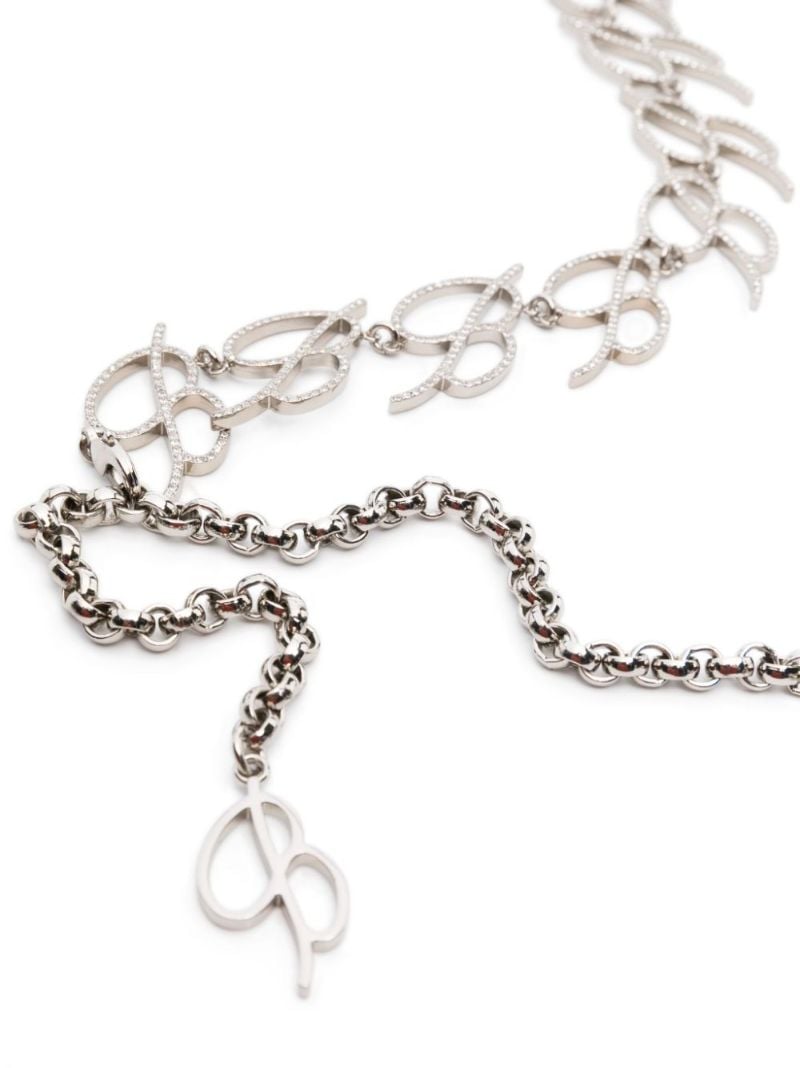 Silver-tone Logo Chain Belt