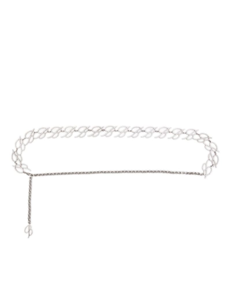Silver-tone Logo Chain Belt