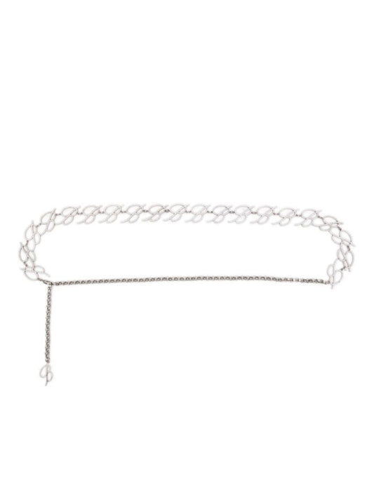 Silver-tone Logo Chain Belt