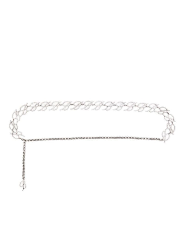 Silver-tone Logo Chain Belt
