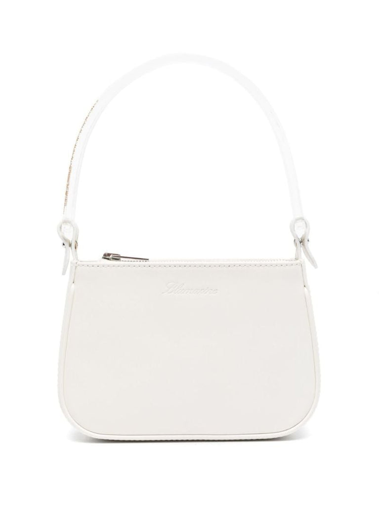 White Leather Top Handle Bag