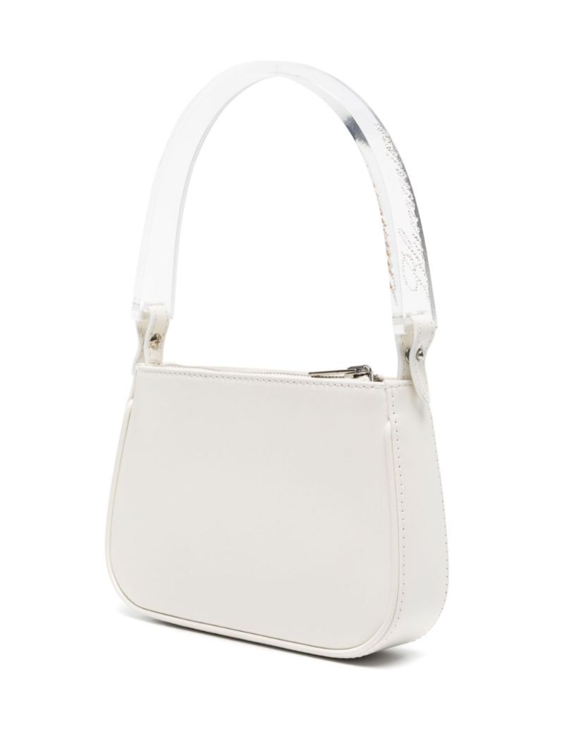 White Leather Top Handle Bag
