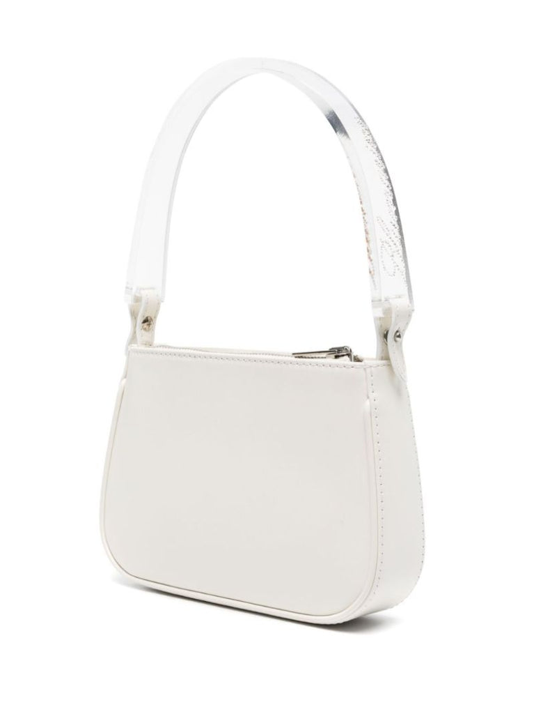 White Leather Top Handle Bag