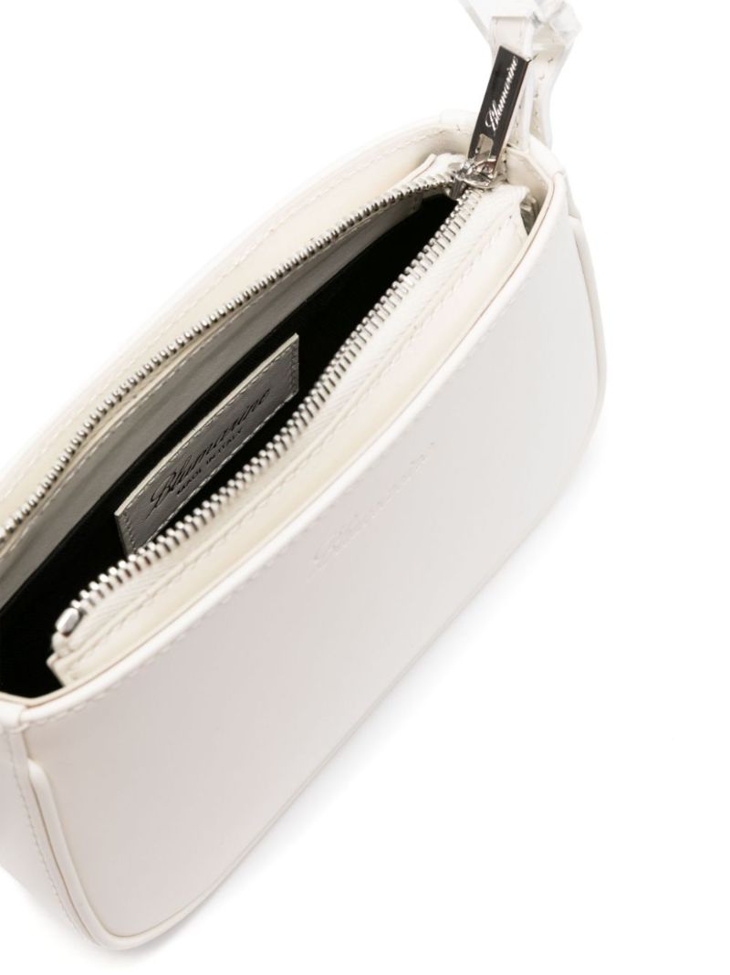 White Leather Top Handle Bag