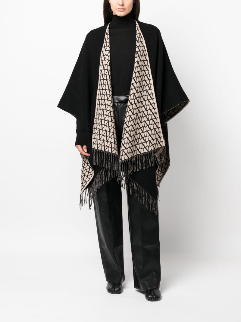 Black Toile Iconographe Fringed Cape