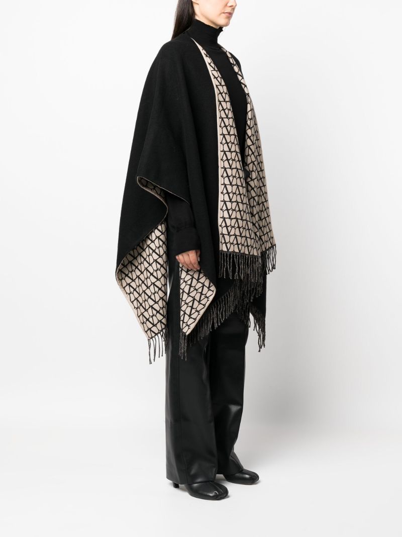 Black Toile Iconographe Fringed Cape