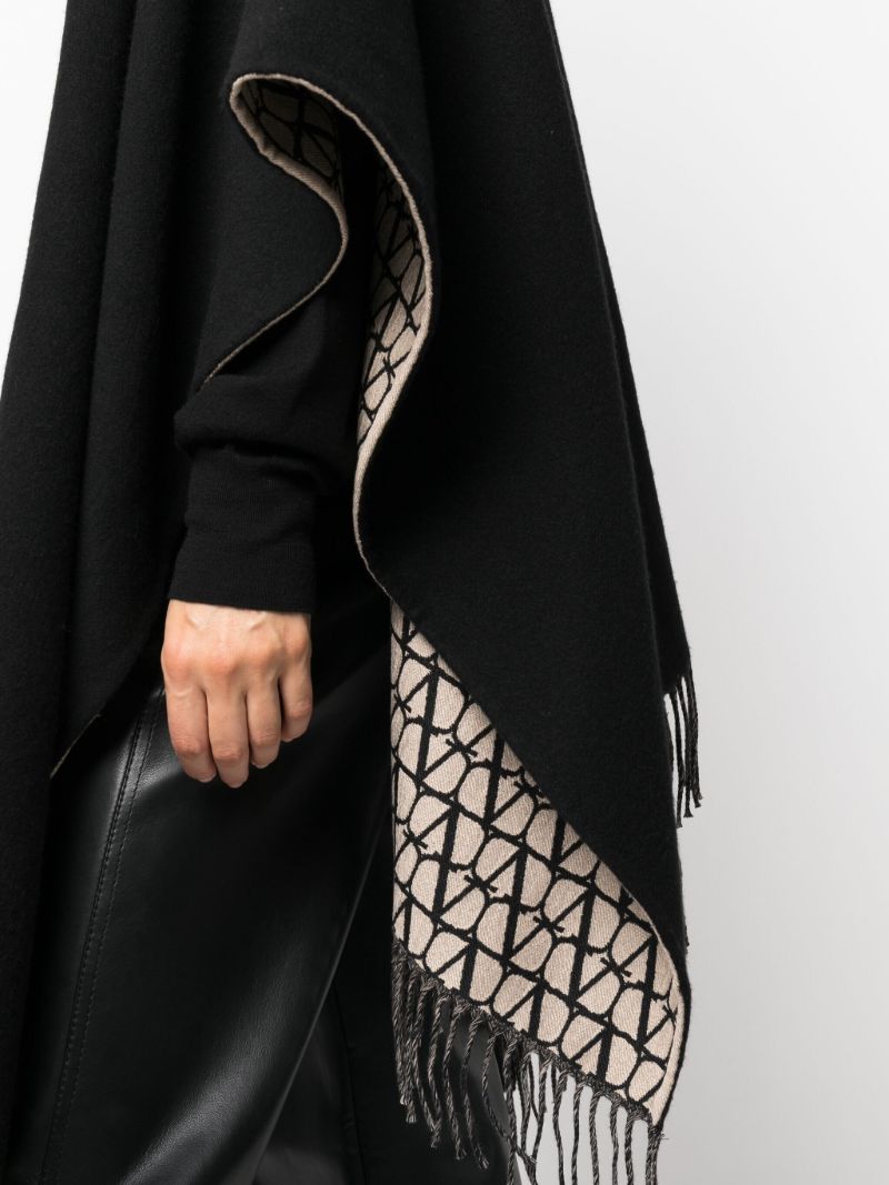Black Toile Iconographe Fringed Cape