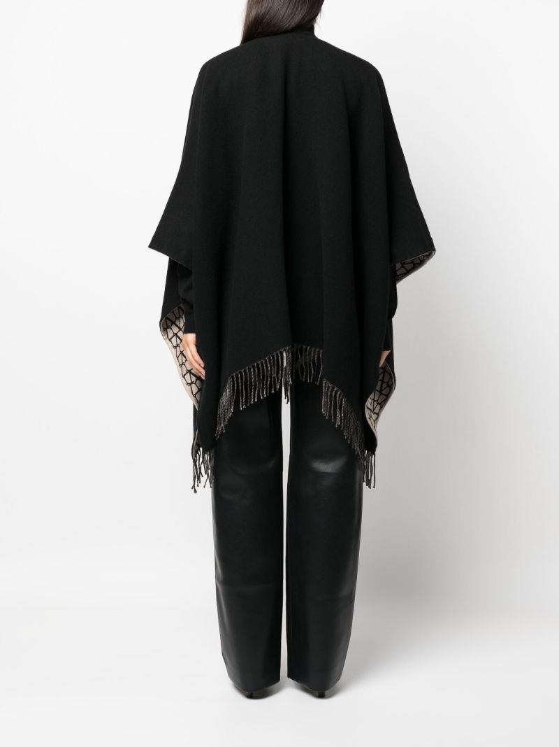 Black Toile Iconographe Fringed Cape