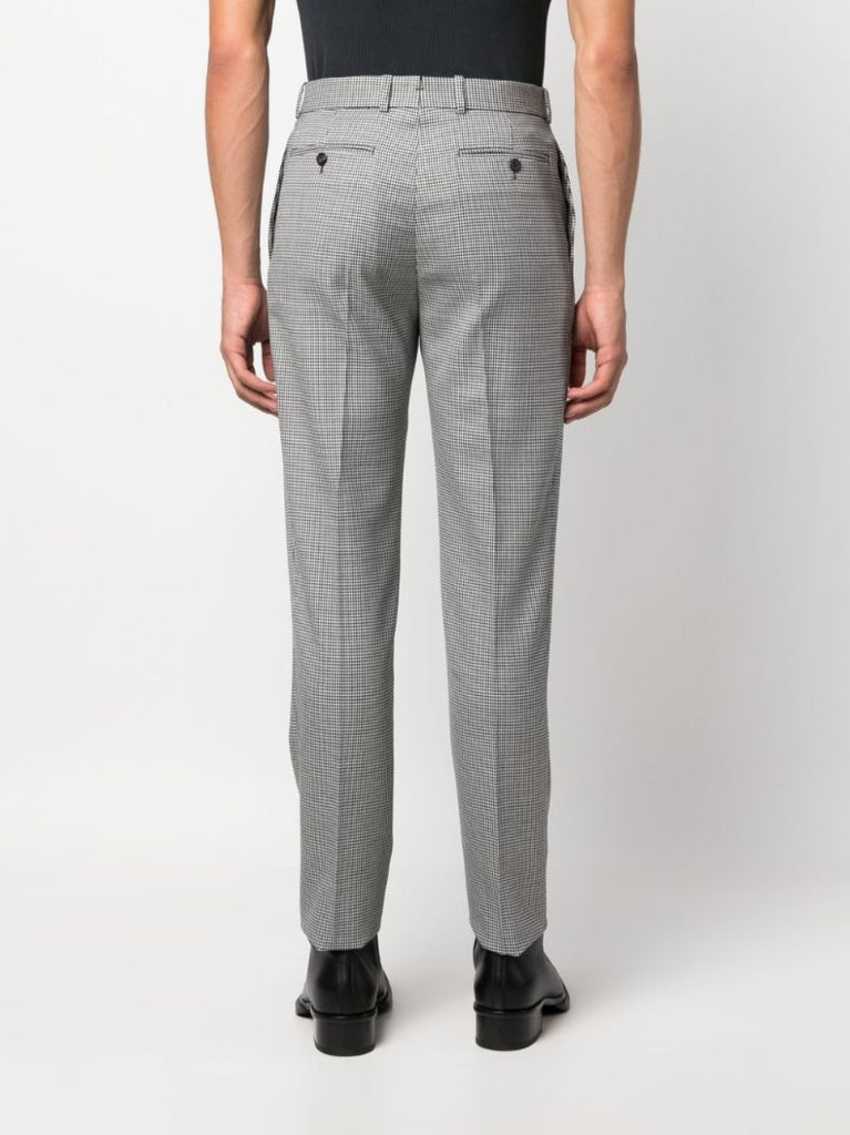 Black Houndstooth Wool Trousers