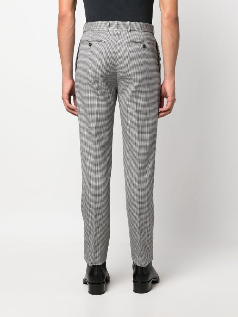 Black Houndstooth Wool Trousers