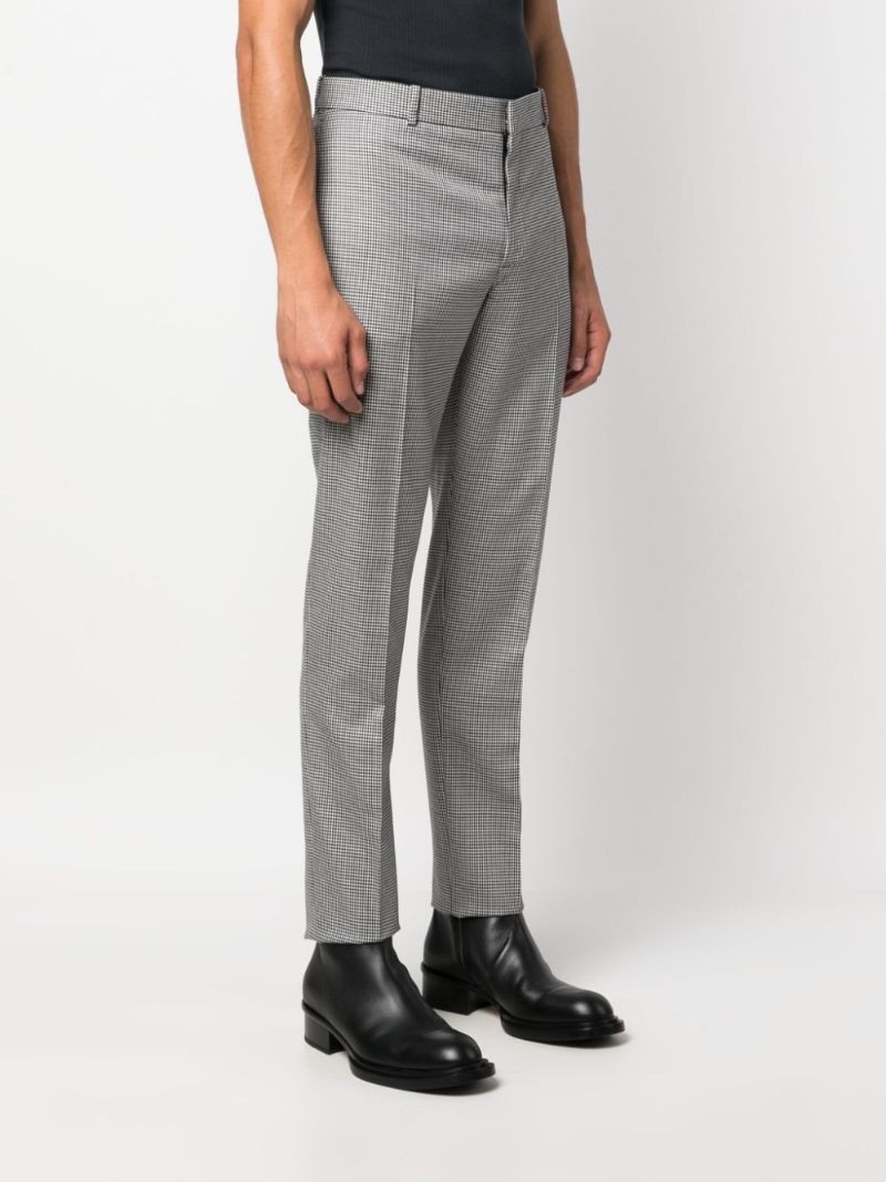 Black Houndstooth Wool Trousers