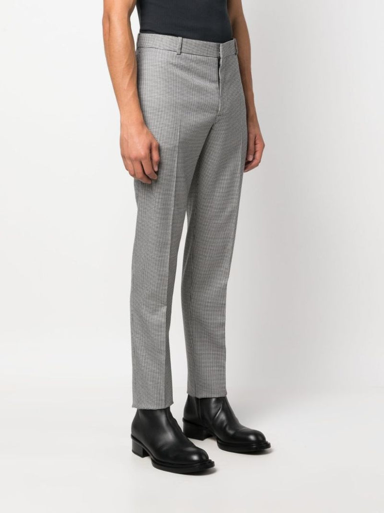 Black Houndstooth Wool Trousers