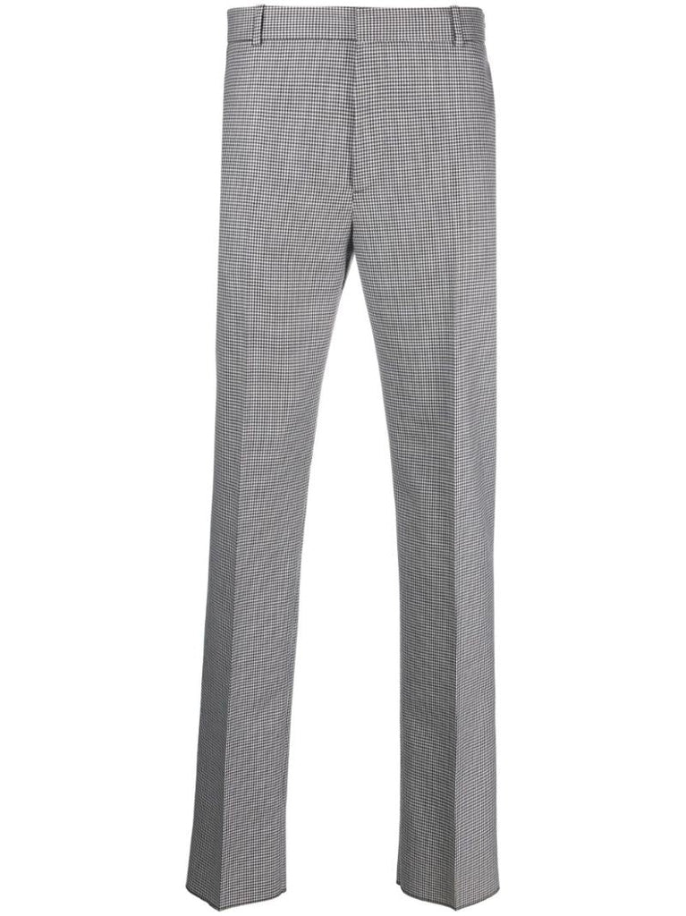 Black Houndstooth Wool Trousers