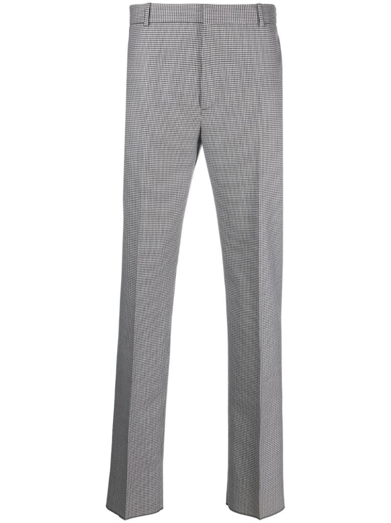 Black Houndstooth Wool Trousers