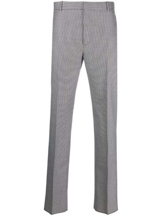 Black Houndstooth Wool Trousers