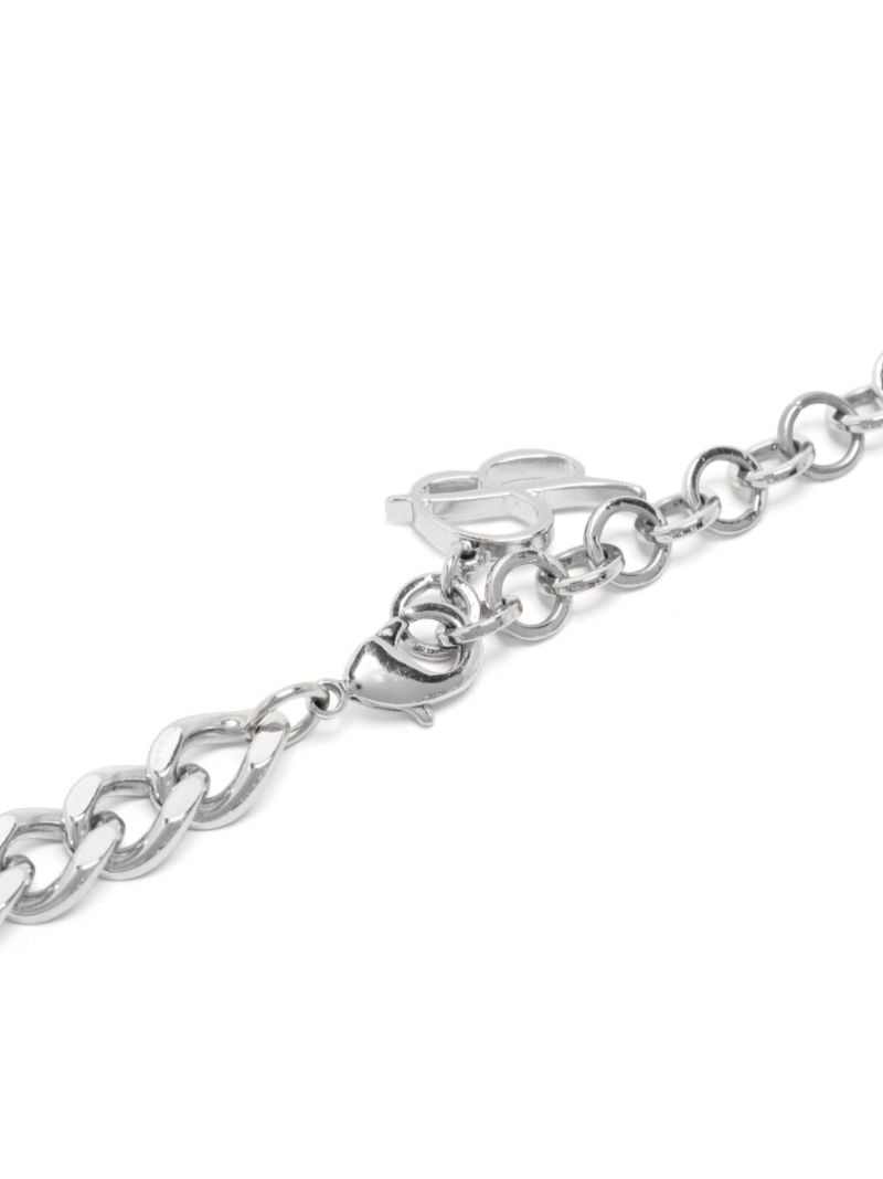 Silver-tone Rose Charm Choker