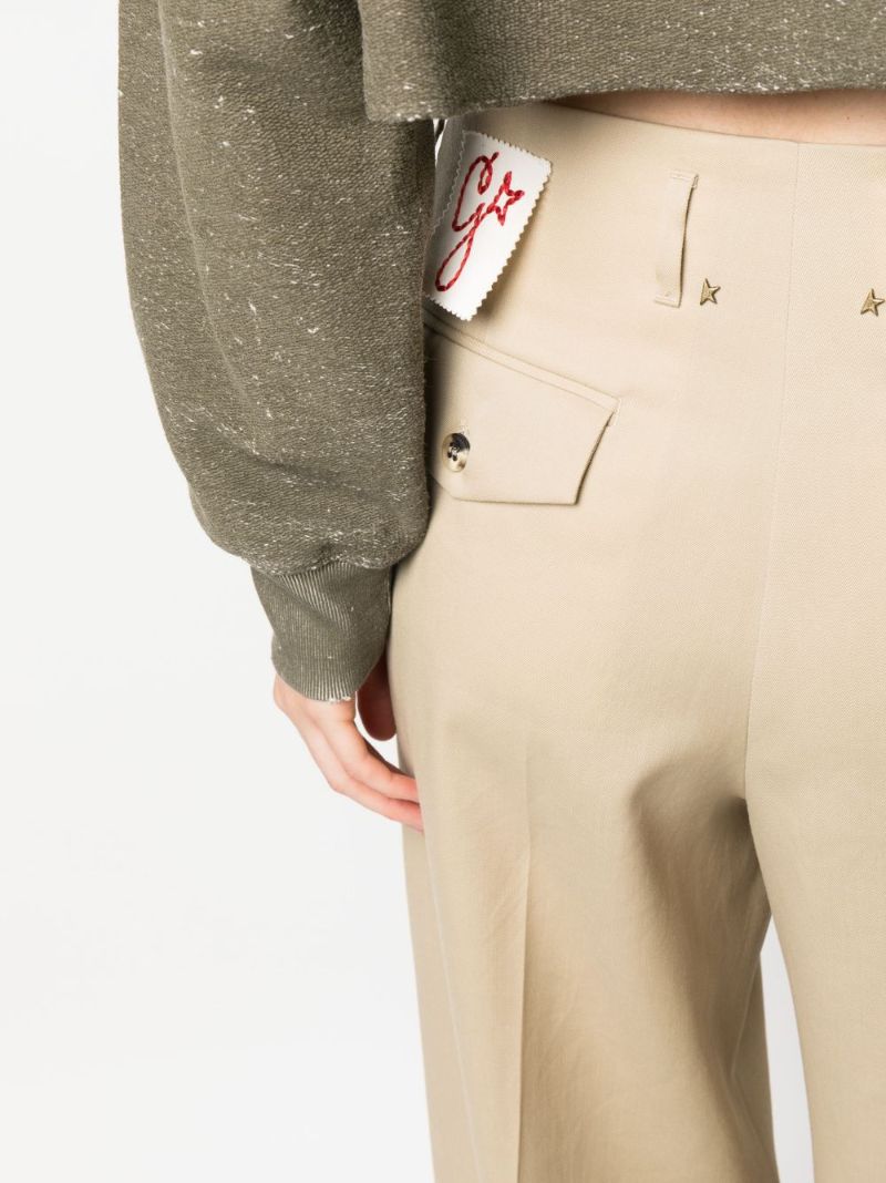 Neutral Straight-leg Wool Trousers