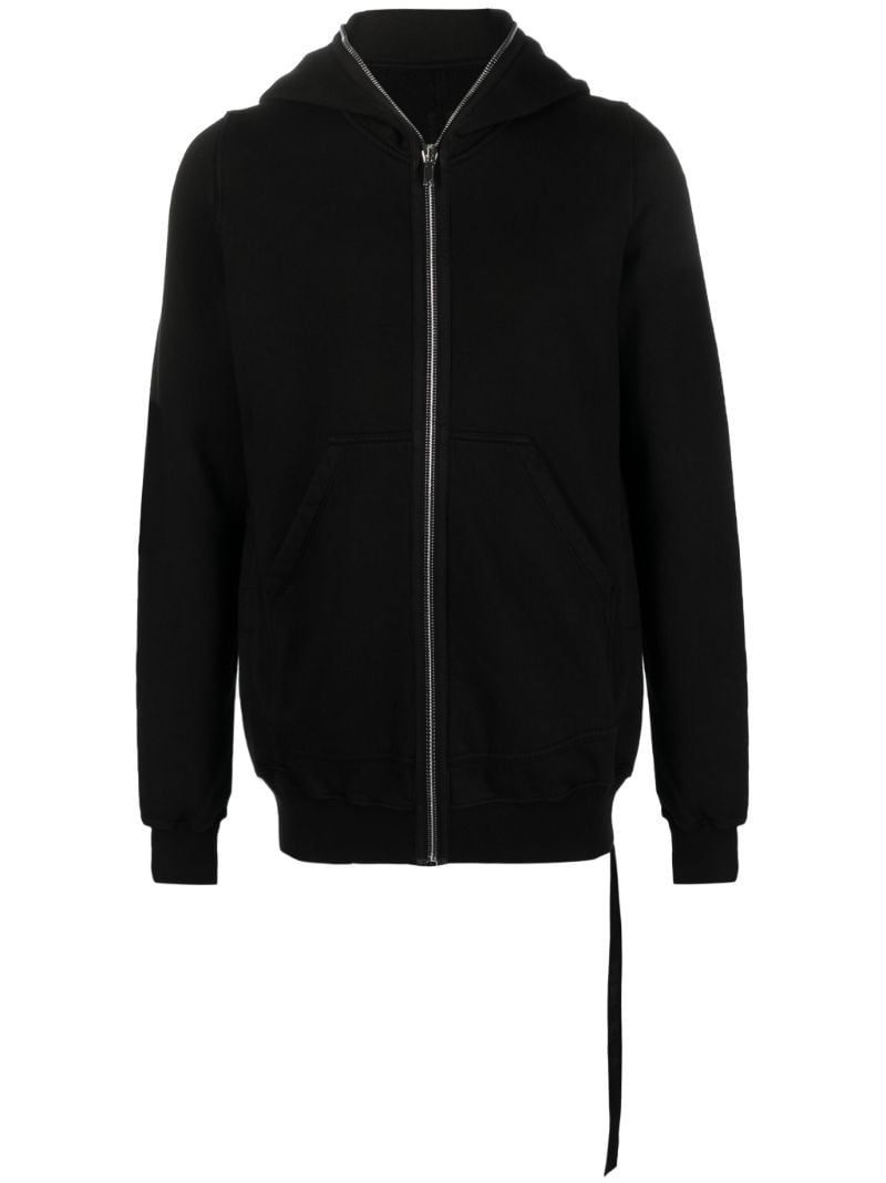 Black Gimp Zipped Cotton Hoodie