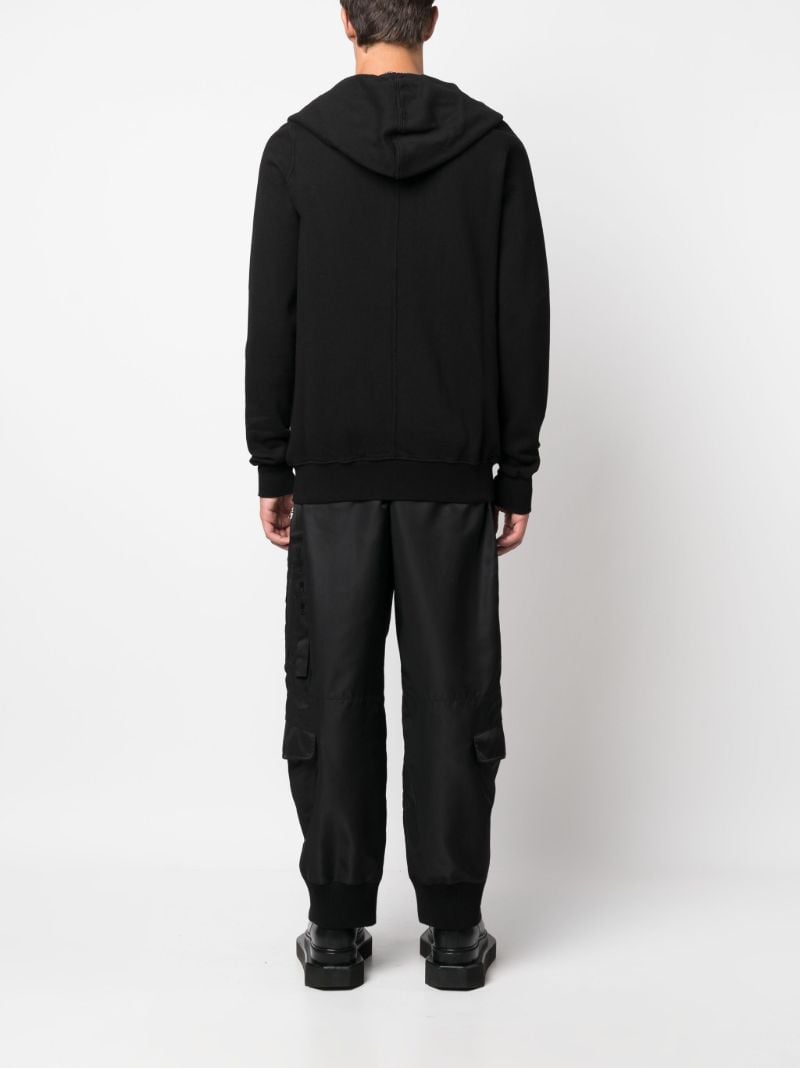 Black Gimp Zipped Cotton Hoodie