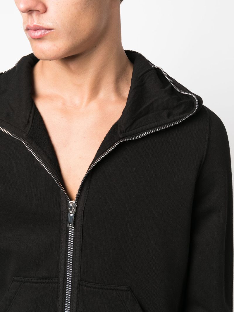 Black Gimp Zipped Cotton Hoodie