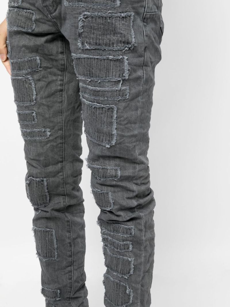 Grey Patchwork Jeans