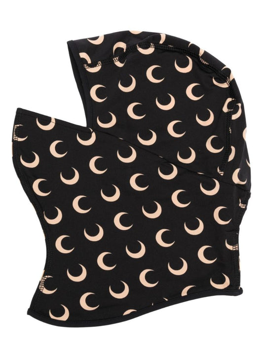 Black Regenerated Moon-print Balaclava