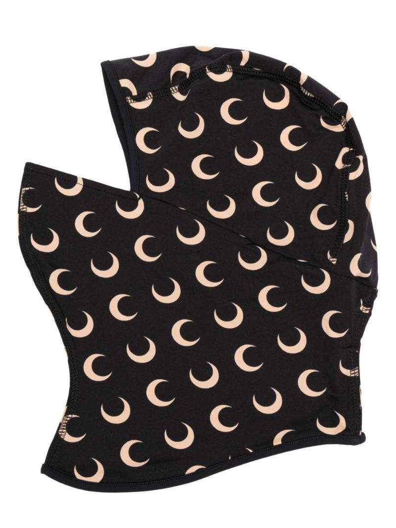 Black Regenerated Moon-print Balaclava
