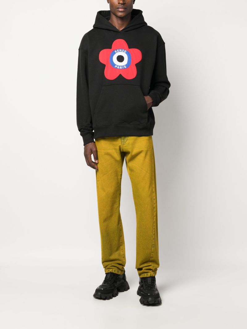 Black Graphic Print Cotton Hoodie