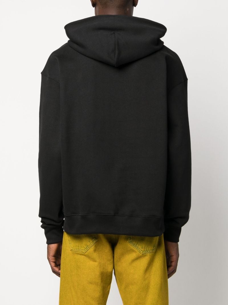Black Graphic Print Cotton Hoodie